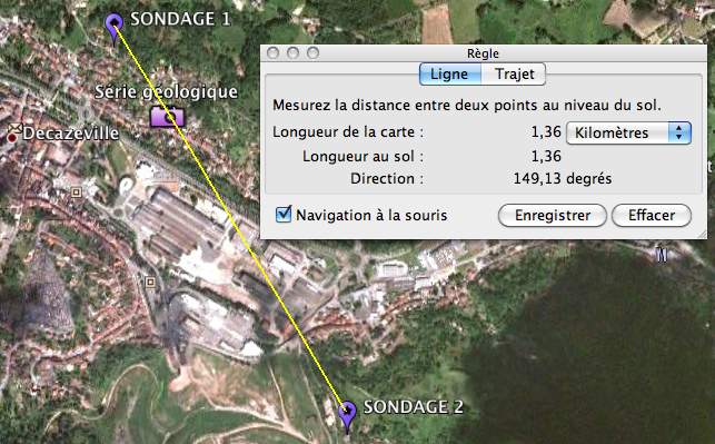 mesures de distances entre sondages